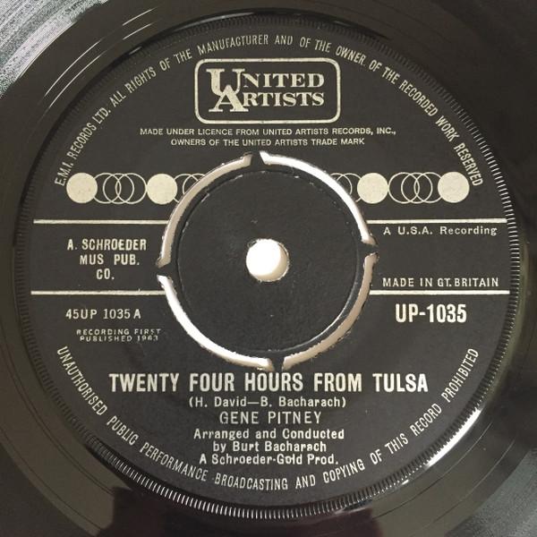 

7-дюймовая пластинка ДЖИН ПИТНИ - Двадцать четыре часа до Талсы UP1035 United Artists 1963 Великобритания Джаз Б/У