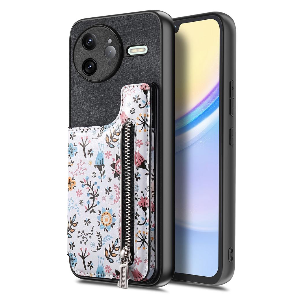 For Xiaomi Poco F7 Ultra 5G/Xiaomi Redmi K80 Pro 5G Leather Phone Cover with RFID Blocking Zipper Card Bag Kickstand