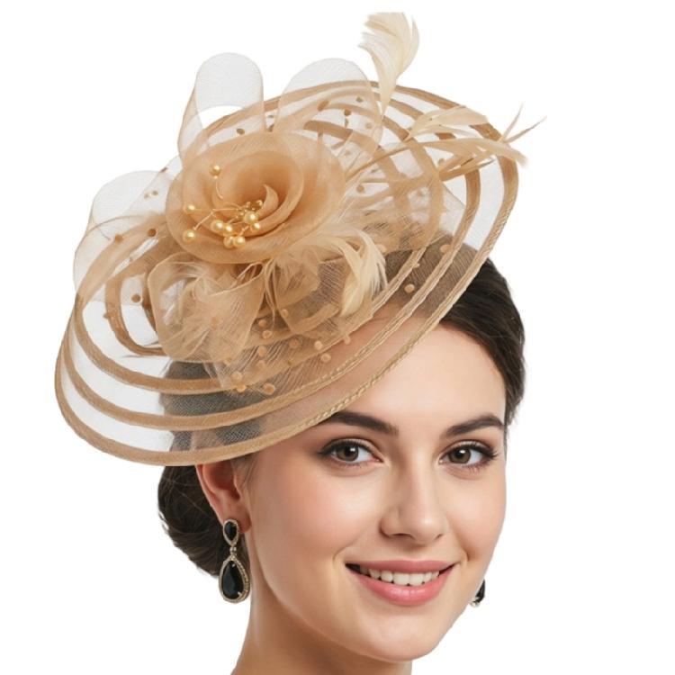 Derby Hat with Hair Clip Fascinator Headpiece For Women Formal Occasion Bridal Accessories Cocktails Party Hair Ornament
