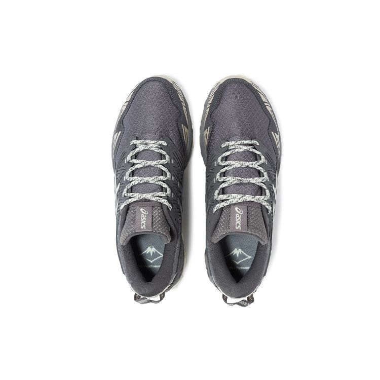 Asics Gel-FujiTrabuco 7 Comfortable Versatile Fabric Synthetic Leather Low-Top Trail Running Shoes Men Sneakers Gray White 1011B256-020