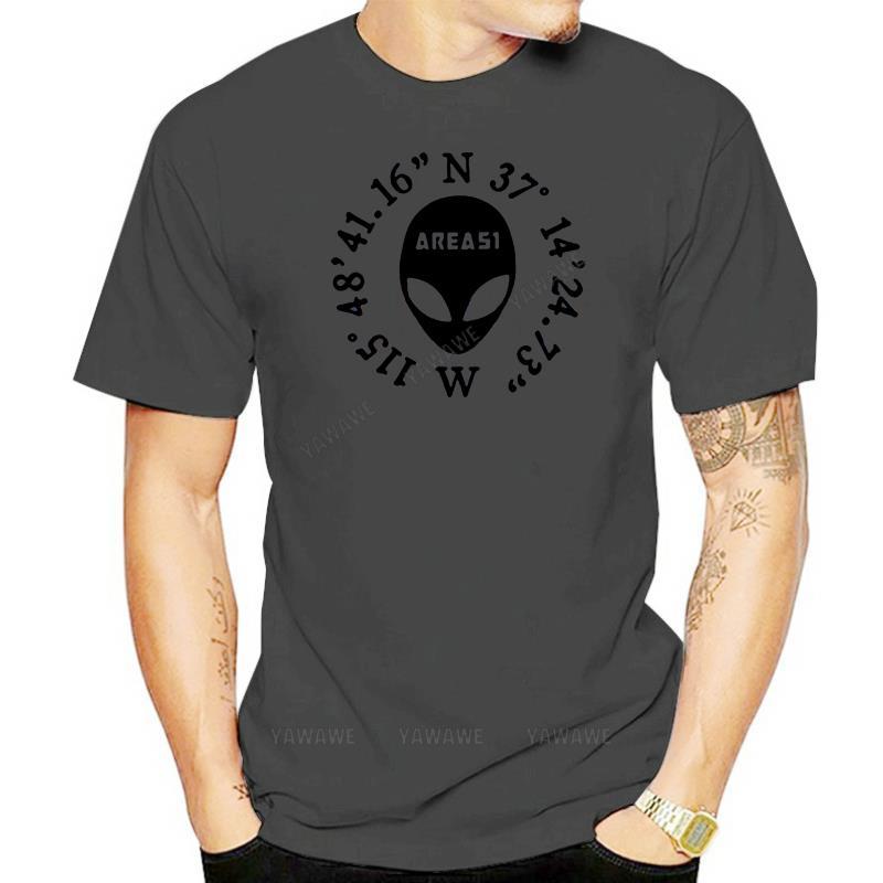 Male tshirts black Camisetas con cabeza de alien para hombre y mujer camisa con coordenadas Ufo Hunter Crop Circles X Files