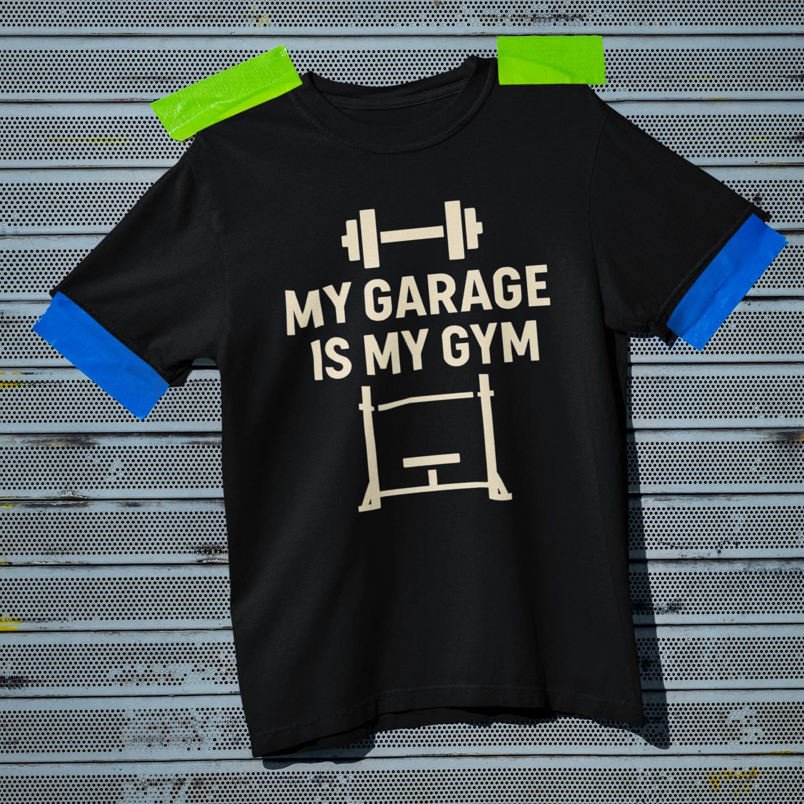 My Garage Is My Gym T-Shirt | Comfort Colors, Home Workout Tee M