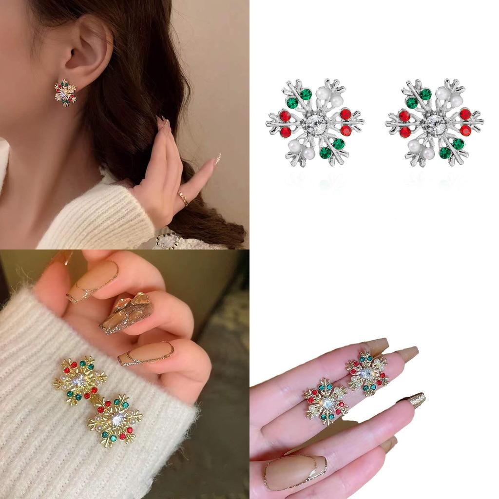 2023 Summer Christmas Earrings With Glittering Snowflake And Deer For Women