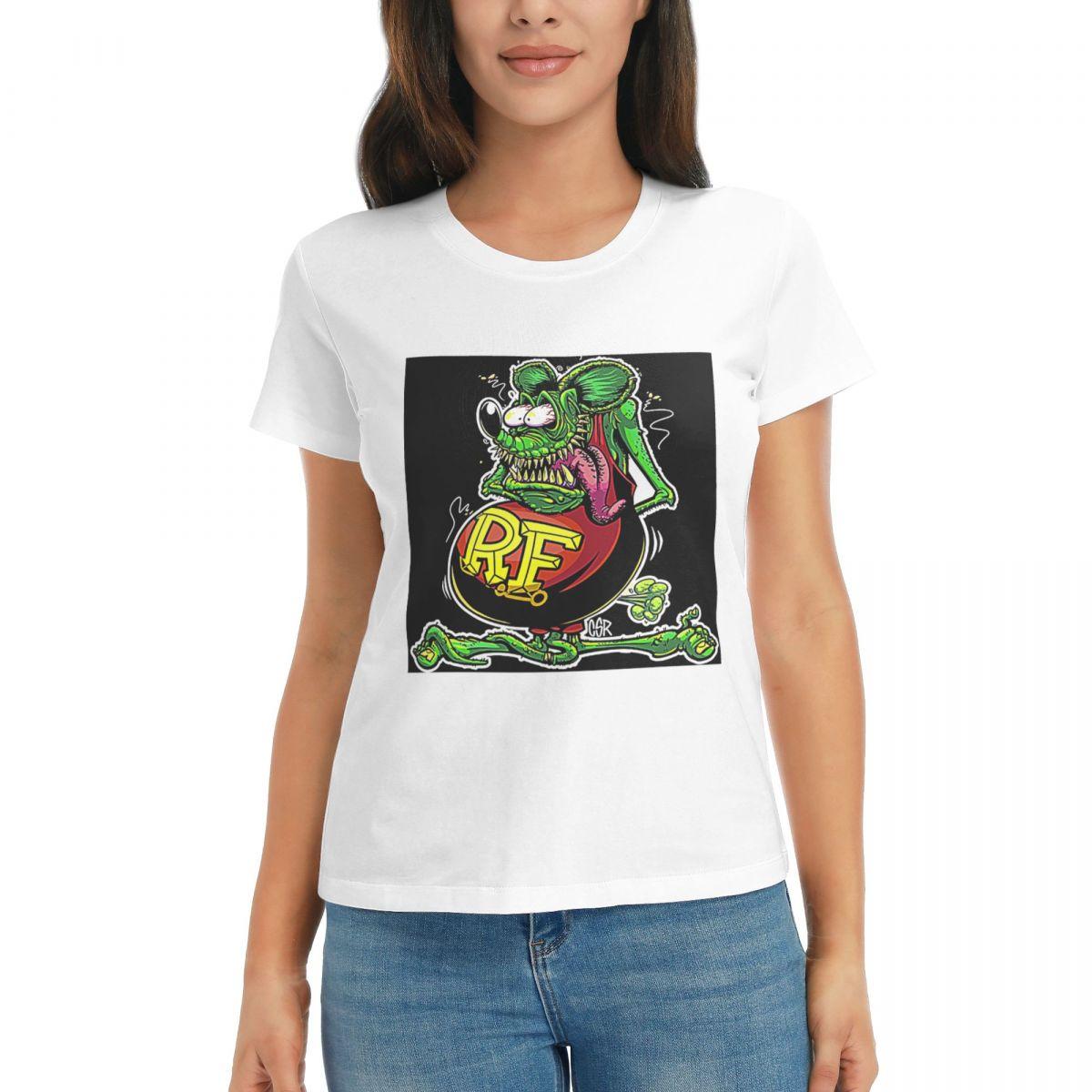 

Women TShirt Bootleg Rat Fink Summer Short Sleeve Tees ONeck Cotton T Shirts Clothes Tops Streetwear S