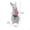 Resin Rabbit Statue Cute Sculpture Artistic Bunny Sculpture,Ornament Bouquet of for