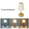 Lampe de Table Abat-jour en Tissu Vintage, Lampe de Bureau LED Sans Fil avec Commande Tactile, 3 Températures de Couleur, Lampe de Chevet Dimmable, Rechargeable Type-C pour