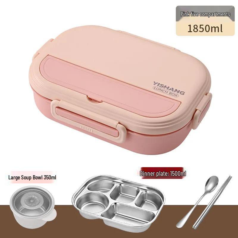 Microwave-Safe 304 Stainless Steel Lunch Box with Lid for Students