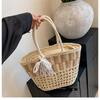 New Straw Bag Portable Vacation Beach Tote Bag Woven Bag Women's Large-capacity Vegetable Basket Bag