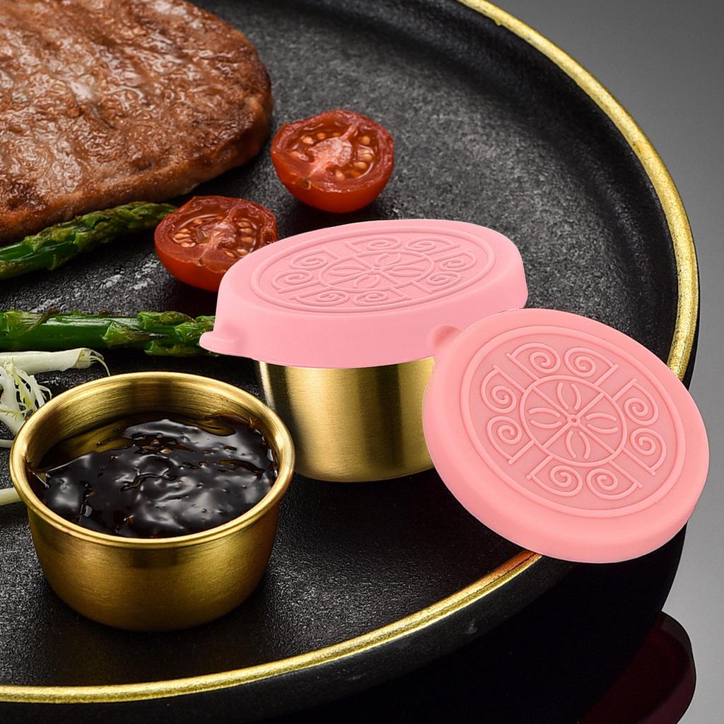 6 Pack Salad Sauce Jars Set Food Storage Container Small Sauce Box 304Stainless Steel Texture Suitable for Meal Preps