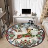 1pc Winter Deer Office Round Area Rug, Under Office Chairs Bedroom Living Room Home Decor, Room Deco