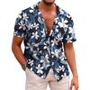 Summer Flower Shirt Men'S Beach Vintage Casual Tk3D Digital Printing Short Sleeve Men'S Large Size Shirt