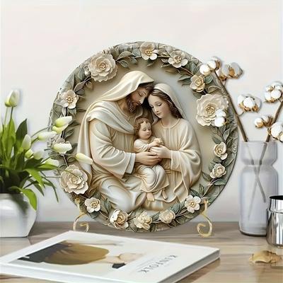 Classic Nativity Scene Wooden Hanging Plaque, Religious Theme Elegant Wall Hanging, Home Decor, Yard Scene Decoration