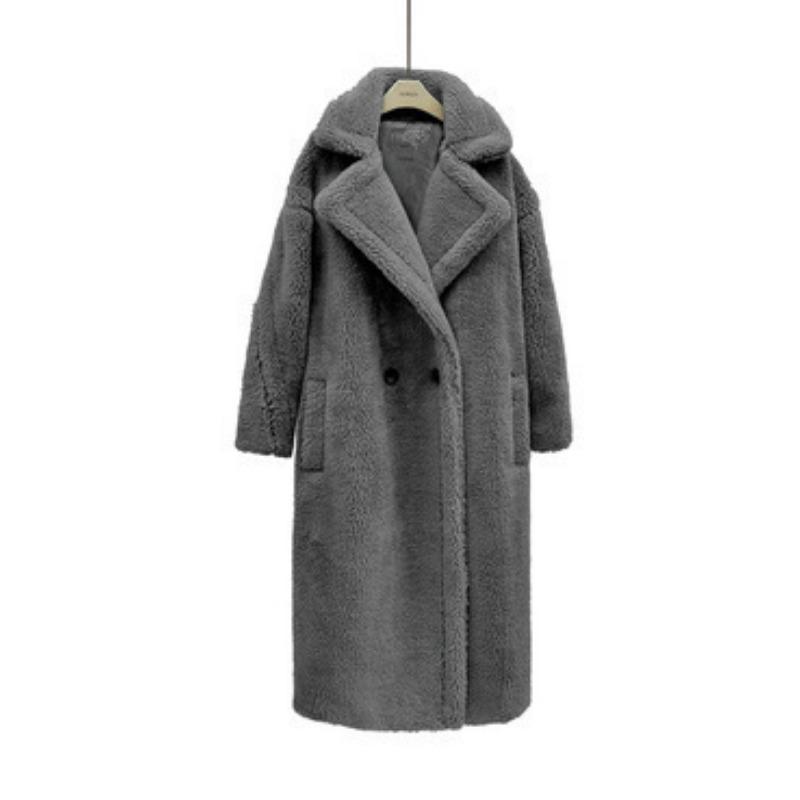 Imitation Fur Granular Imitation Wool Coat Long Coat Teddy Bear Imitation Fur Long Coat