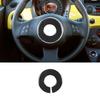 Carbon Fiber Front Steering Wheel Center Decoration Cover For Fiat 500 2012-2015
