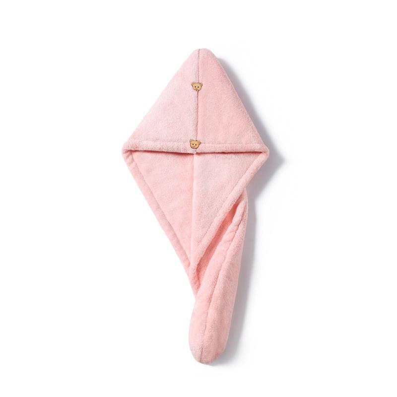 Double Layer Microfiber Hair Drying Towel Fast Drying Dryer Bath Wrap Bear Hat Supe Absorption Turban For Girl Women Single layer