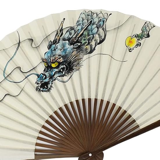 [Oshare Kimono Iroha] Kyoto Folding Fan, Antibacterial Washi Paper Fan, Four Holy Beasts, Karaki Woo