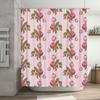 Vintage Pink Floral Shower Curtain Bath Decor Waterproof Fabric Home Decoration Romantic Rose Garden Printing Wall Hanging for B