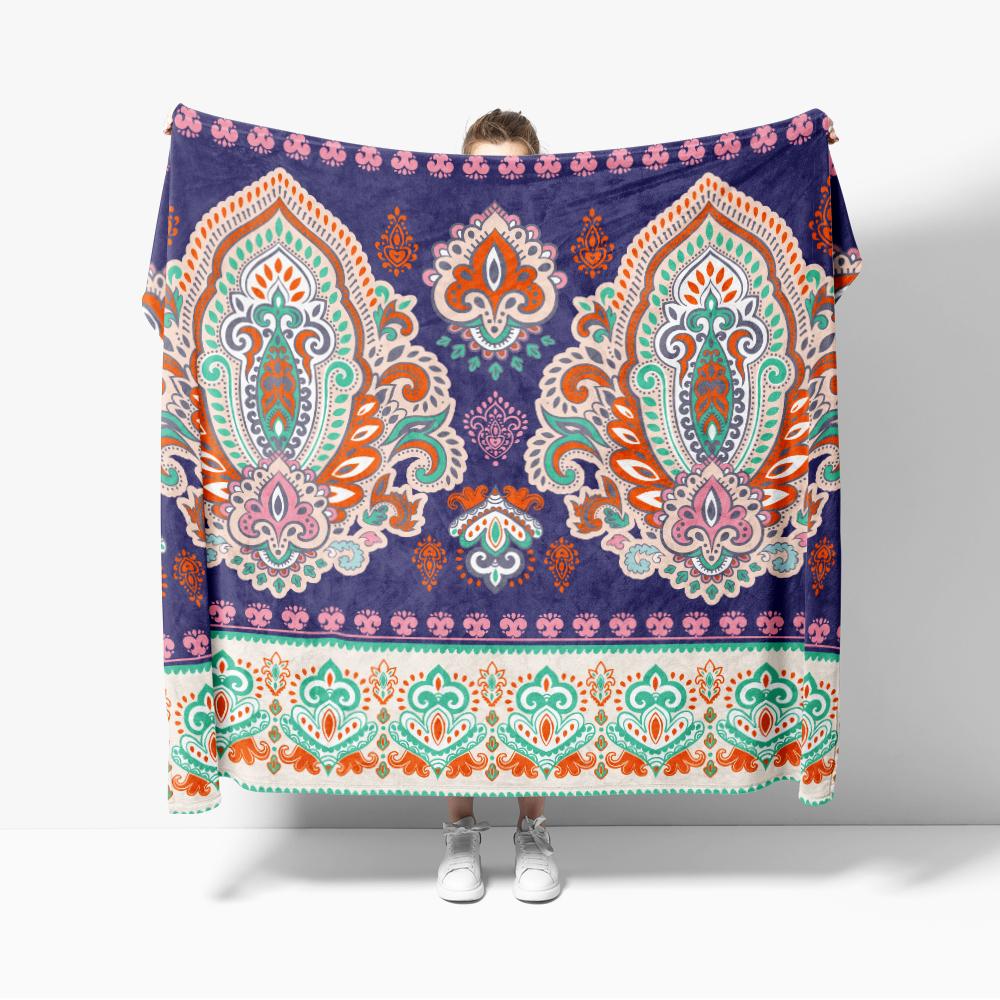 

Bohemian classic pattern, aristocratic pattern Throw Blanket Cozy Soft Lightweight Warm Flannel Blankets for Couch Sofa Bed 75x90cm