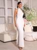 Rochie Europeană și Americană cu Mâneci tip halter, spate gol, bandaj: Rochie Sexy, la Modă pentru Petrecere, Nuntă, Banchet
