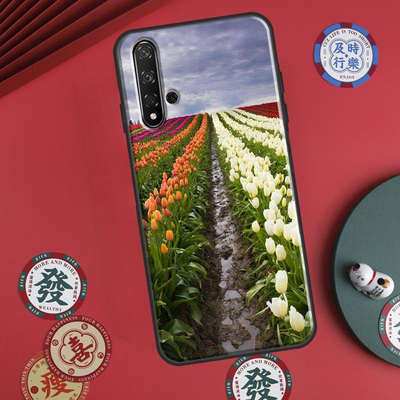 Spring Tulips Flower For Huawei P20 P40 P30 Lite P60 Pro Nova 12s 11i 12i 10 9 SE 5T Y91 Y90 Y60 Y70 Y72 Y61 Case