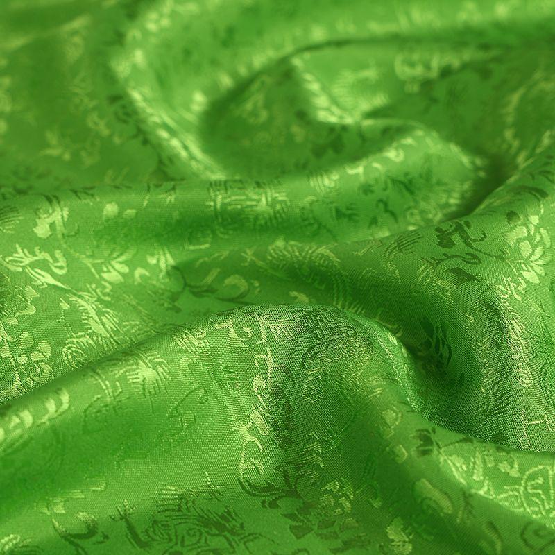 Double Sided Jacquard Fabric Bamboo Dragon Pattern By The Meter for Clothes Cheongsam Hanfu Sewing Cloth Fine Soft Gold White