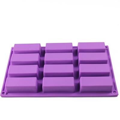 12 biscuits à gâteau rectangulaires avec trous, moule à chocolat cuboïde en Silicone
