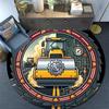 Construction Machinery Illustration Round Area Rug Under Office Chairs Bedroom Living Room Home Decor