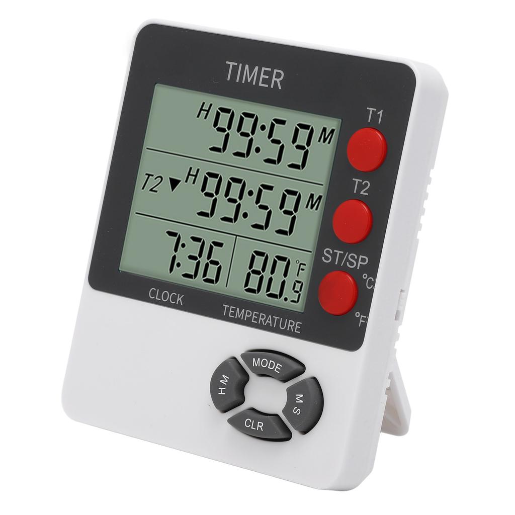 Timer Large LED Display Temperature Measurement Digital Countdown Countup Timer Clock for Cooking Exercise Baking
