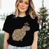 Womens Christmas Tshirt Funny Capybaras Lights Design Festive Crew Neck Girls Clothing Merry Christmas Capybara Cartoon Tshirt