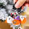 1/6Pcs Cartoon Halloween Keychain Cute Pumpkin Ghost Car Keyring Bag Earphone Cover Pendant Decoration Couple Friends Gifts
