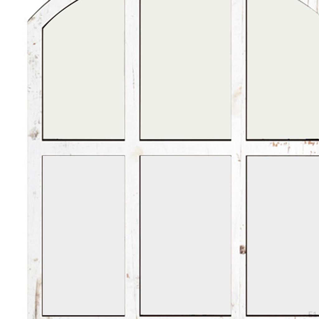 Arched Window Pane Mirror Arch Farmhouse Wall Background Wooden Framed for