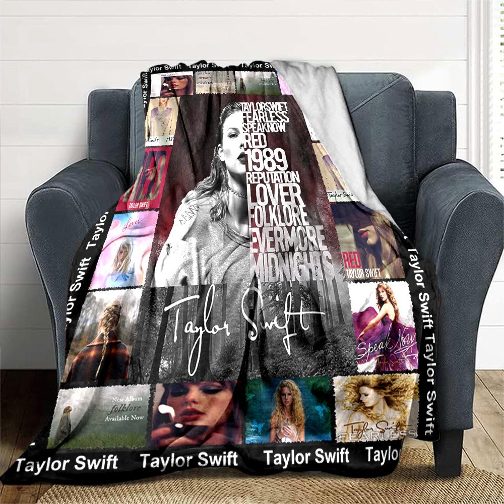 Taylor Print Flannel Blanket High Quality Warm Comfortable Cover for All Seasons Perfect for Gifts Home Decor