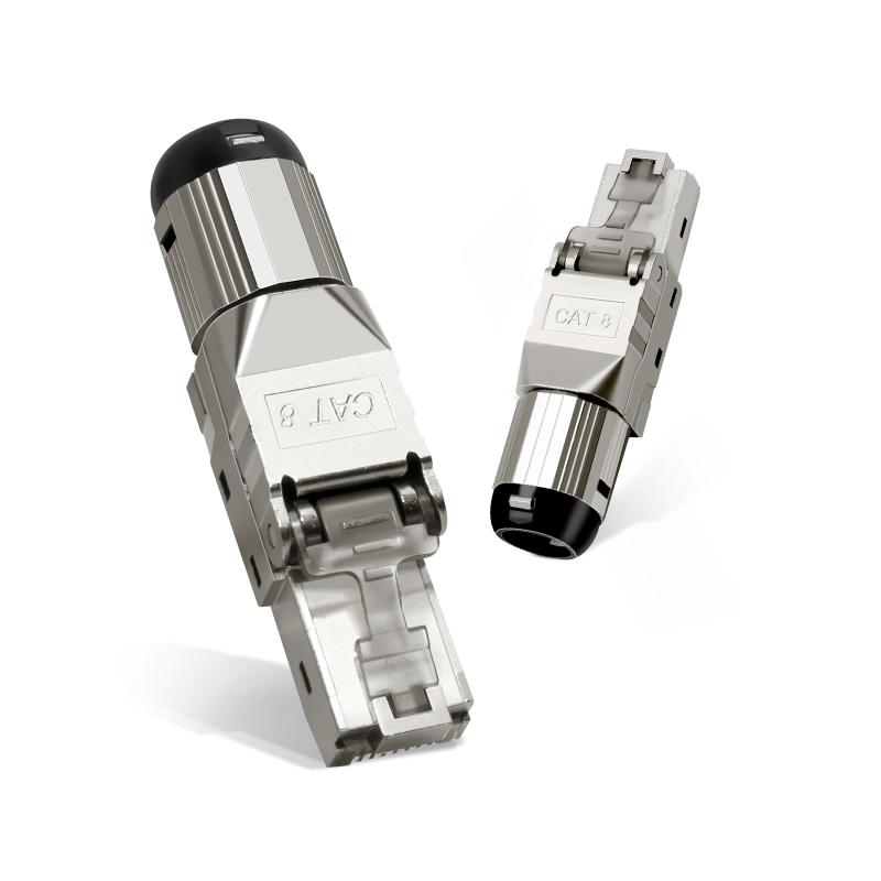 1Pcs Rj45 Shielded Toolless Modular Termination Plug Rj45 Cat8 Cat7 Cat6A Connector 2000Mhz 40G Lan Cable For 22Awg-24Awg
