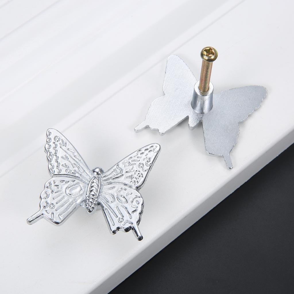 2Pcs Butterfly Shape Furniture Handle Zinc Alloy Vintage Kitchen Cabinet Knobs Dresser Drawer Cabinet Pulls Drawer Home Decor