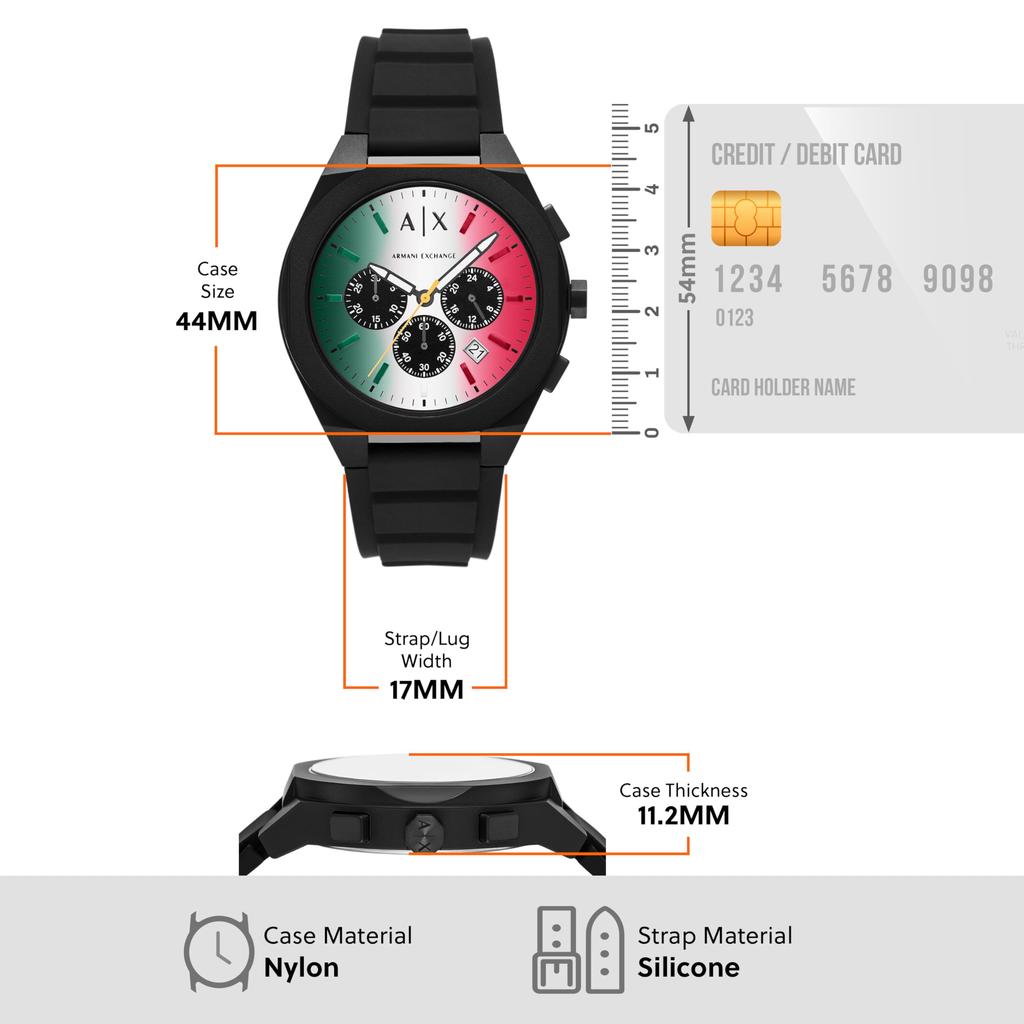 Armani Exchange AX4173 Schwarze AX Herrenuhr,