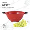 Durable Plastic Colander with Soft Grip Handles Large Perforations Raised Feet Easy Straining and Draining Kitchen Tool