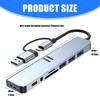 8-IN-2 USB C+USB3.0 Hub 8 Port USB Splitter Extended 3xUSB2.0+1xUSB3.0+1xType C Card Reader Adapter for PC Keyboards
