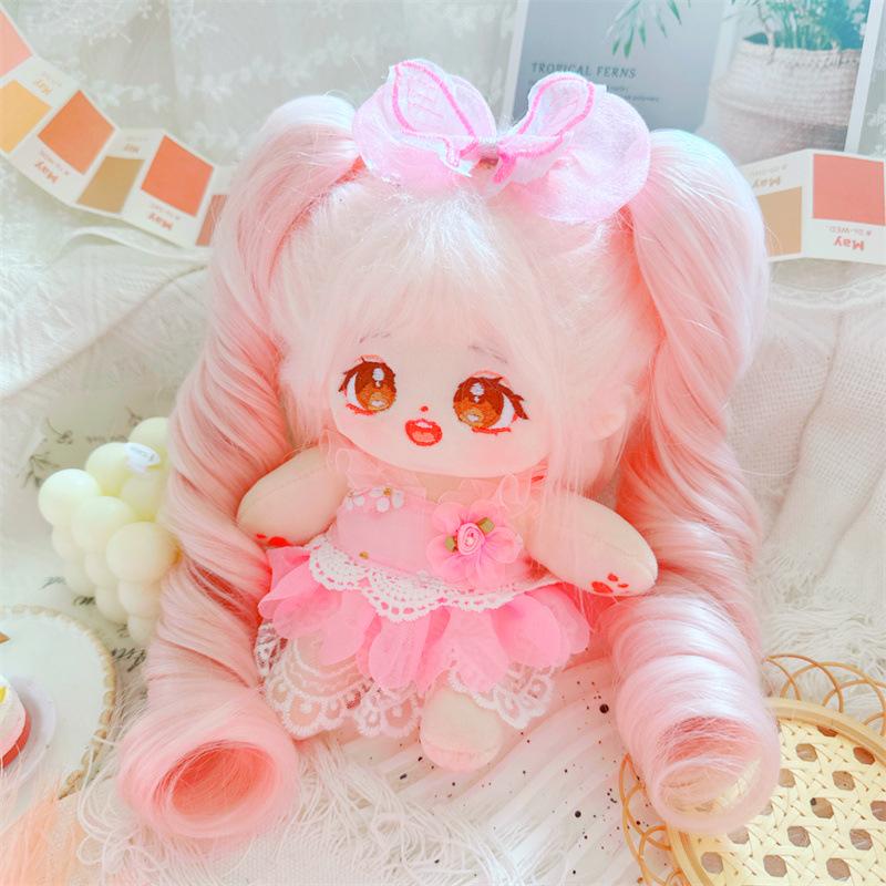 20Cm Cute Pink Princess Doll Clothes Kawaii Idol Doll Outfit Accessories Pink Mesh Skirt Overall For Girls Soft Plush Toys Gifts