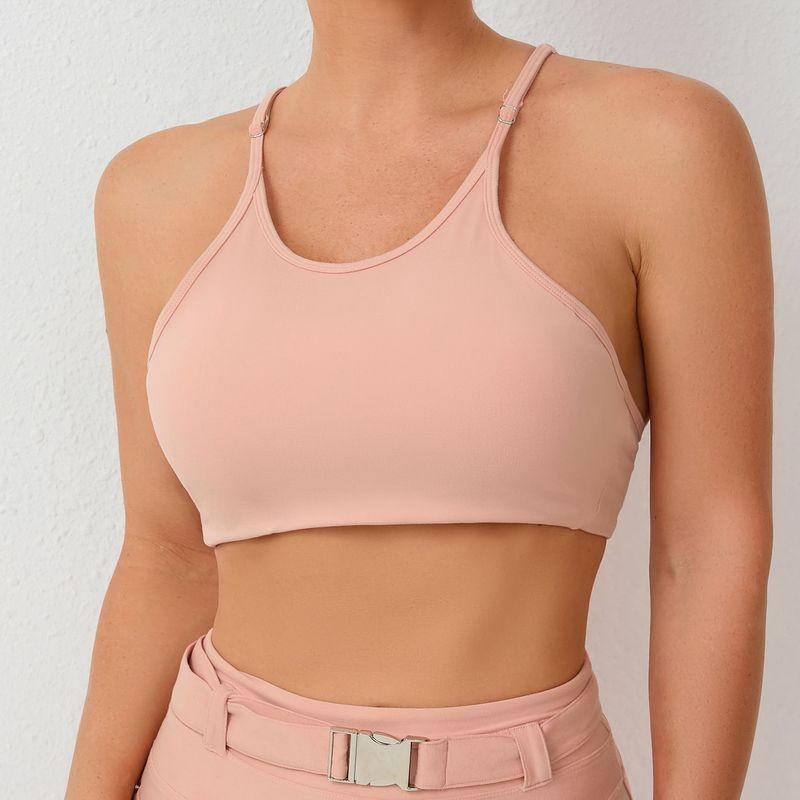 

Fashion Adjustable Shape Fixing Beauty Back Yoga Bra Shoulder Straps Gather Outdoor Sports Quick-Drying Running Fitness Top L Bean paste