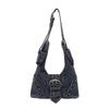 Denim Crossbody-Tasche mit Nieten, ein Schultergurt - Vielseitig, Mehrere Taschen, Große Kapazität Handtasche