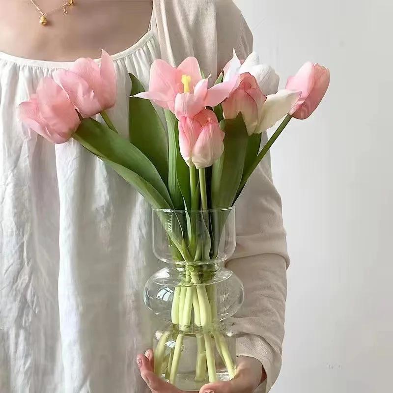 

Ins Style Simple Creative Home Living Room Glass Vase Flower Arrangement Ceramic Vase Desktop Ornament Bedroom Girl Decoration