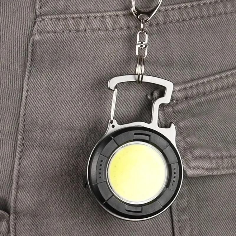 Portable Cob Keychain Flashlight Led Mini Work Lights Floodlight Type C Rechargeable Bottle Opener Outdoor Camping Light