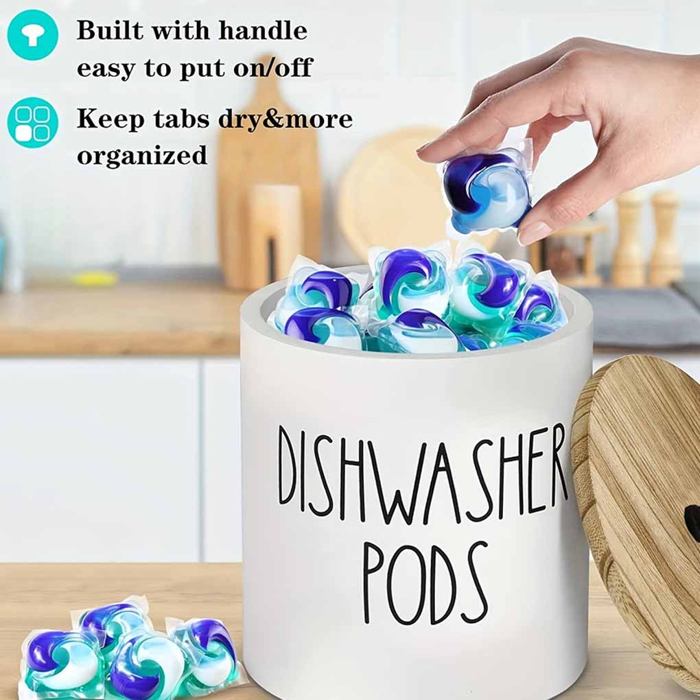 Holz Spülmaschinen-Pod Aufbewahrungsbox Küche Aufgeräumt und Ordentlich Hält Versiegelte Duftperlen Organizer