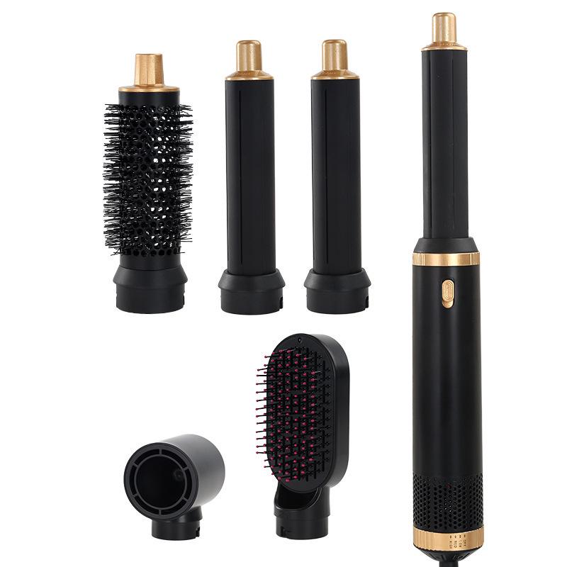 Cross-Border 5-in-1 Hair Styling Tool: Curling Iron, Straightener & Negative Ion Blow Comb