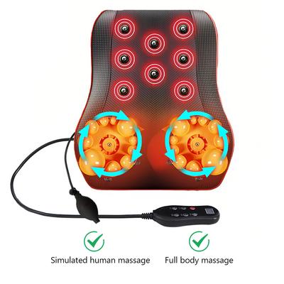 Electric Neck Massager with Heat Heated Back Massager with Remote Control 3D Deep Tissue Kneading Pillow for Neck Back Shoulder