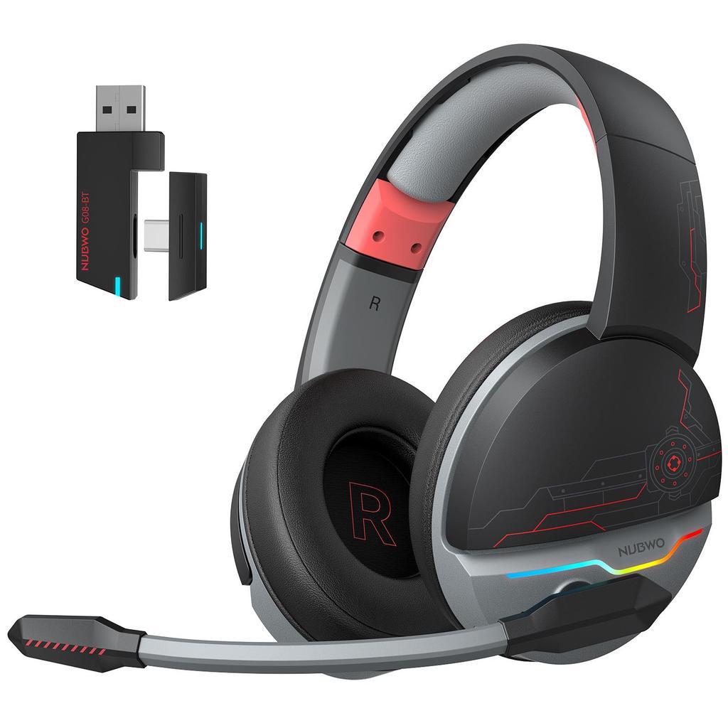NUBWO G08 Wireless Over-Ear Gaming Headset - Stereo 2.4G Bluetooth for E-sports & PUBG