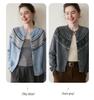 Cardigan Dama Etnic Fair Isle Floral din Cașmir - Pulover cu Tricotaj Larg și Gât Rotund