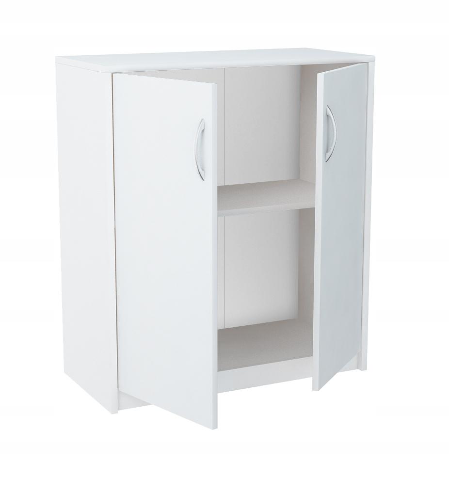 Chest Of Drawers 2D White Two-Door Bookcase With Shelf