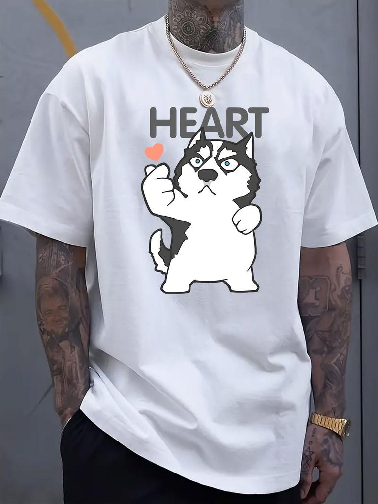 Lustiges Hunde-Grafik bedrucktes Kurzarm-Luxus-Baumwoll-T-Shirt für den Sommer Unisex Männer und Frauen Lässige lockere Mode Trend Kleidung