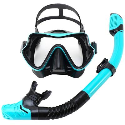 Máscara de buceo y esnórquel para adultos, vidrio templado, equipo de esnórquel panorámico profesional para buceo, kit de esnórquel para entrenamiento de natación